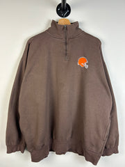 Vintage Y2K Cleveland Browns Quarter Zip Brown Sweater