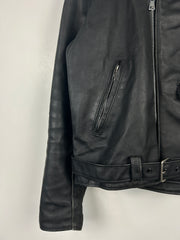 Vintage 80s Sears The Leather Shop Black Motorcyle Moto Black Leather