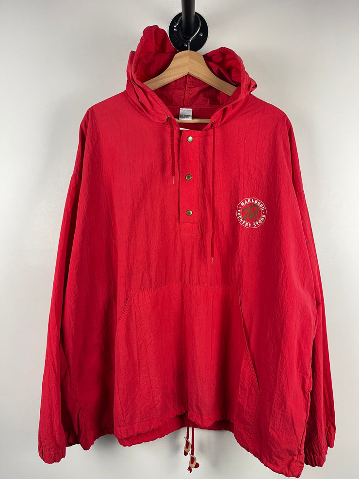 Vintage 90s Marlboro Country Store Red Pullover Windbreaker