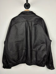 Vintage St. Johns Bay Brown Cropped Leather Bomber Jacket