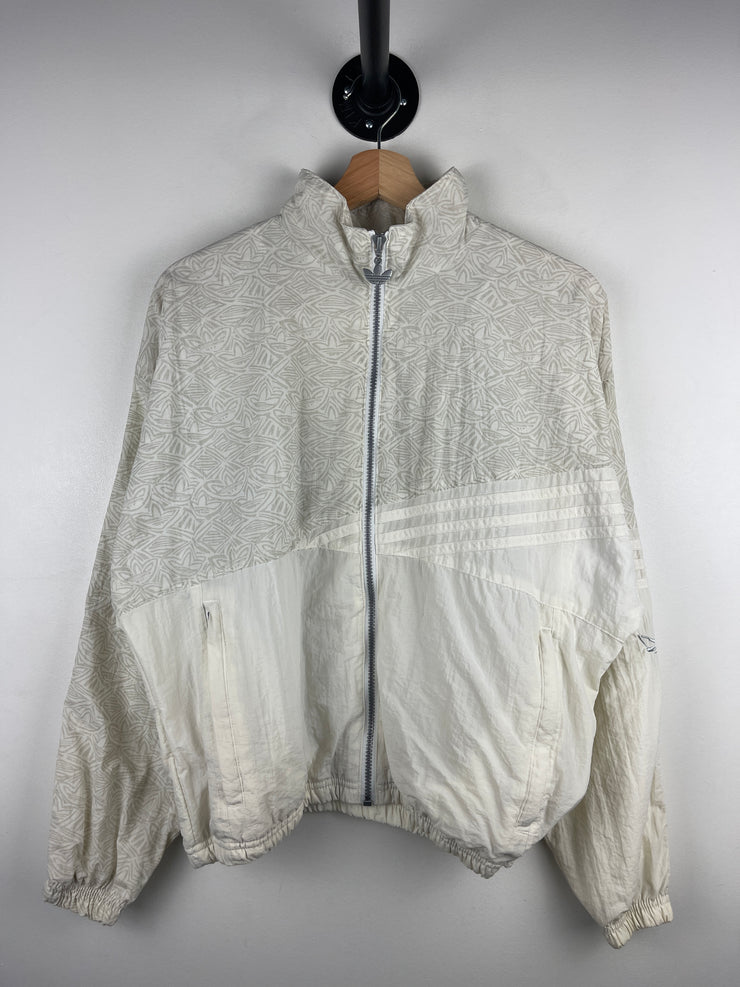 Vintage 90s Adidas Trefoil 3 Stripe White Windbreaker