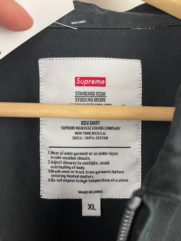 Supreme SS17 BDU Black Long Sleeve Zip Up Shirt