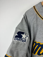 Vintage 90s Starter Michigan Wolverines Grey Baseball Jersey