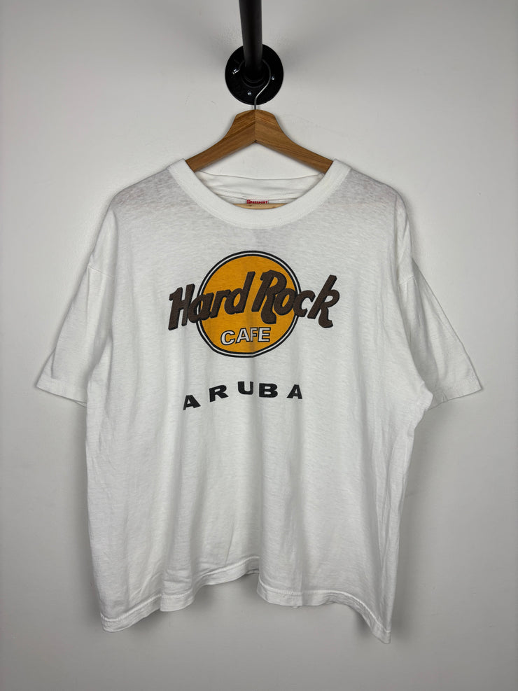 Vintage 90s Hard Rock Café Aruba White Tee