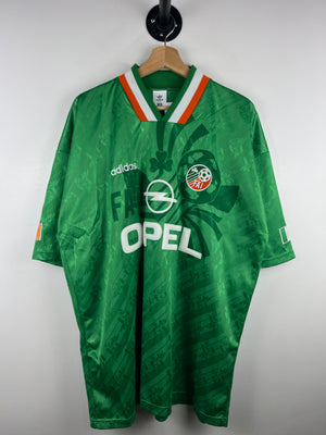 Vintage 1994 Adidas Republic Of Ireland Home Green Soccer Jersey