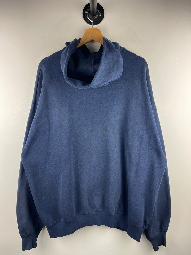 Vintage 90s Jerzees Blank Navy Zip Up Hoodie