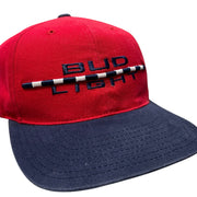 Vintage 90s Bud Light Beer Red Snapback Hat