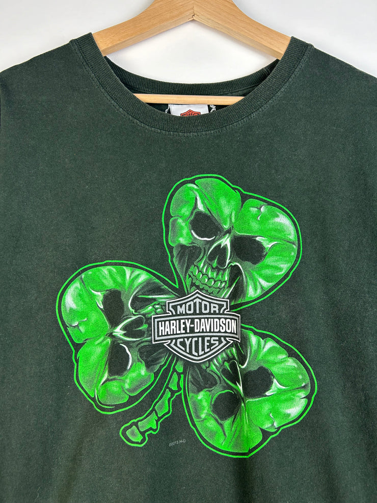 Vintage Harley Davidson Clover Green Tee