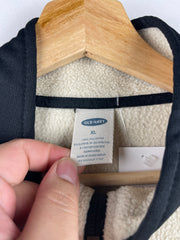 Vintage Old Navy Spellout Cream Quarter Zip Fleece Sweater