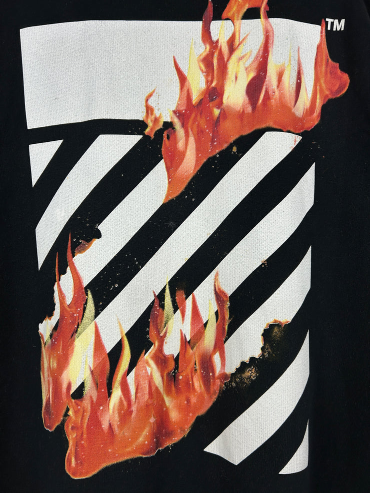 Off White Fire Hands Black Crewneck