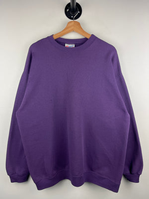 Vintage 90s Hanes Heavyweight Blank Purple Crewneck
