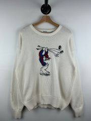 Vintage 90s Disney Mickeys Golf Club Goofy White Knit Sweater