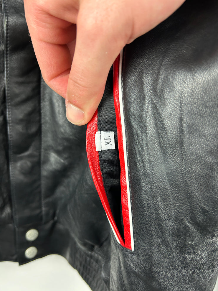 Vintage 90s Jeff Hamilton Dodge Viper Leather & Satin Reversible Jacket