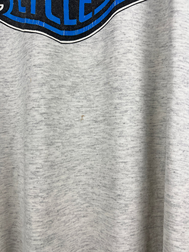 Vintage 80s Harley Davidson Blue Flames Ohio Grey Long Sleeve