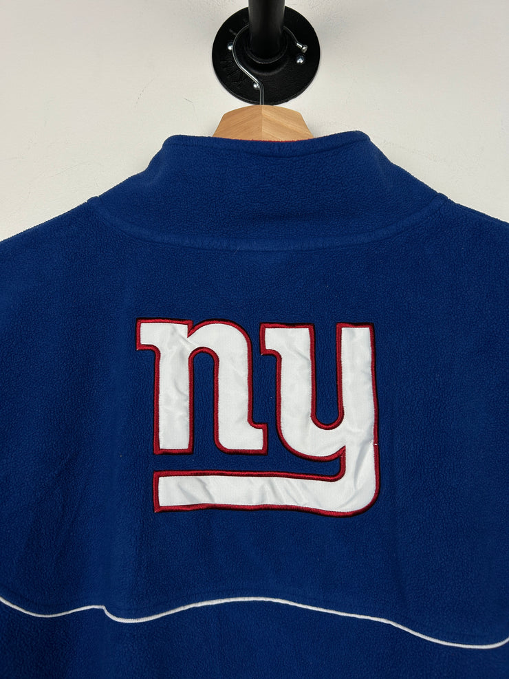 Vintage NFL Reebok New York Giants Quarter Zip Blue Fleece Sweater
