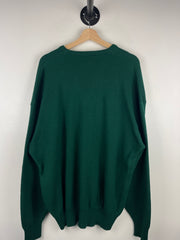 Vintage 90s Izod Golf Green Knit V Neck Sweater