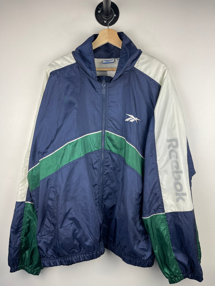 Vintage 90s Reebok Navy & Green Windbreaker