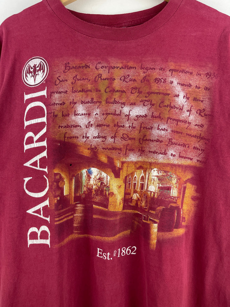 Vintage 90s Bacardi Rum Burgundy Tee