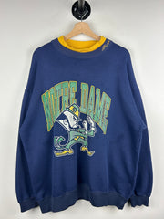 Vintage 90s Notre Dame Fighting Irish Navy Crewneck
