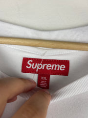 Supreme FW23 Classic Logo Embroidered White Tee