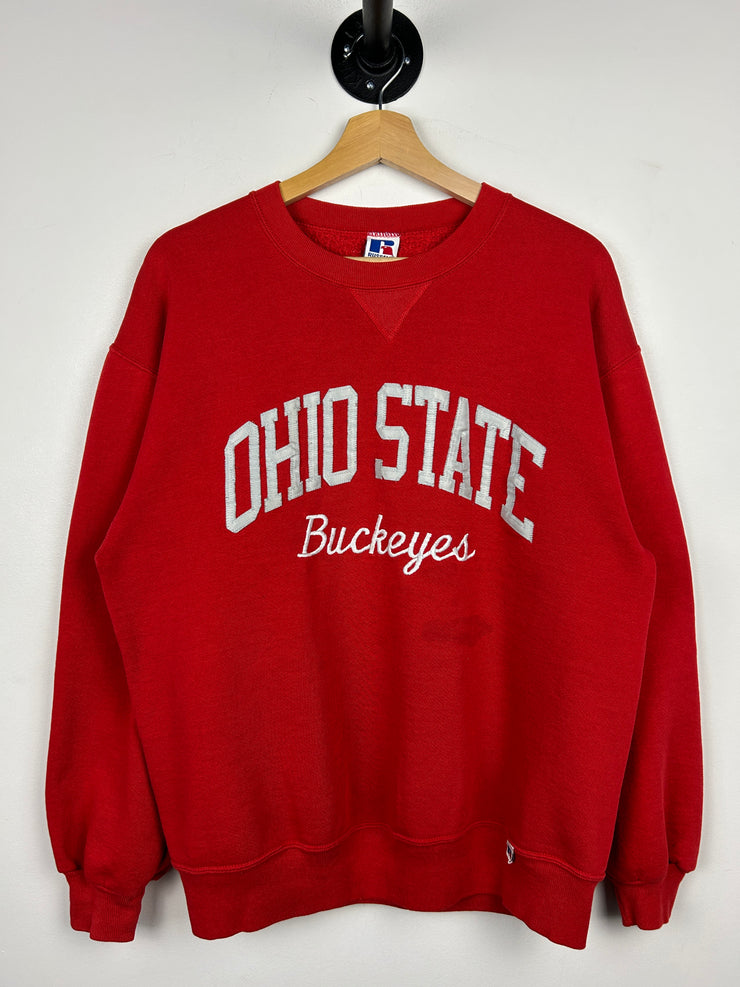 Vintage 90s Russell Athletic Ohio State Buckeyes Embroidered Red Crewneck
