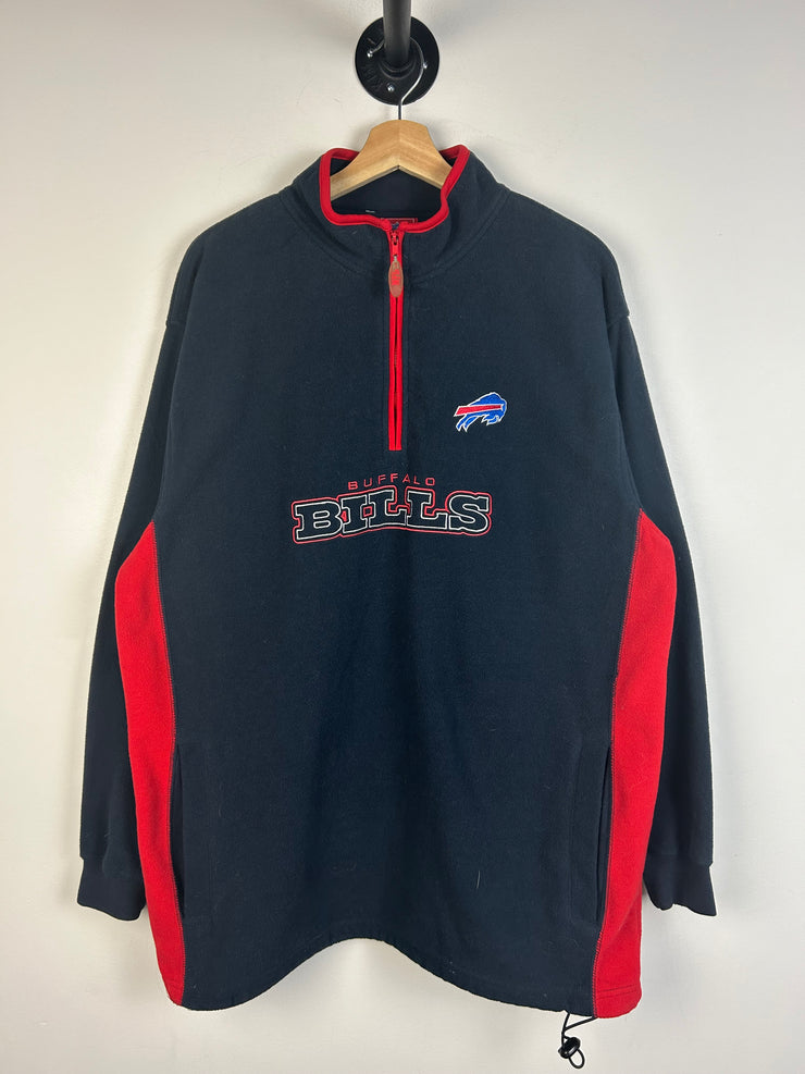 Vintage Y2K NFL Buffalo Bills Quarter Zip Navy Fleece Sweater