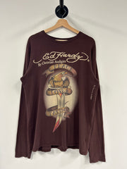 Vintage Y2K ED Hardy Brown Long Sleeve