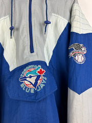 Vintage 90s MLB Starter Toronto Blue Jays Blue Insulated Pullover Quarter Zip Jacket