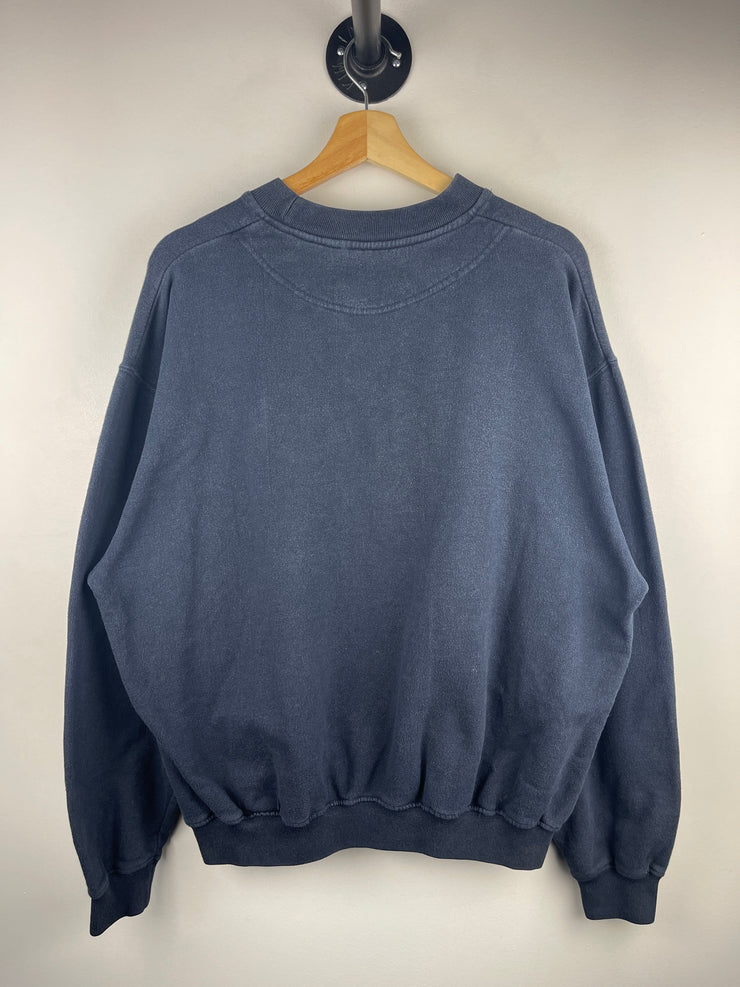 Vintage 90s Izod Golf Embroidered Tonal Navy Crewneck
