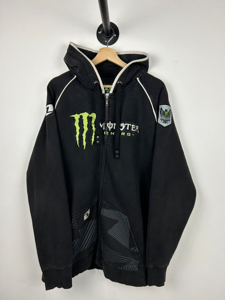 Vintage Y2K Monster Energy Black Zip Up Hoodie