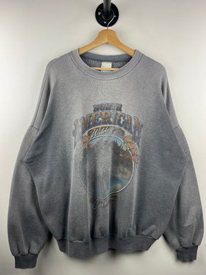 Vintage 90s North American Wildlife Faded Grey Crewneck