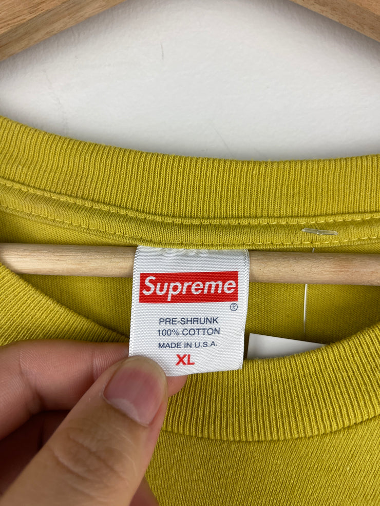 Supreme FW19 Money Power Respect Acid Yellow Tee