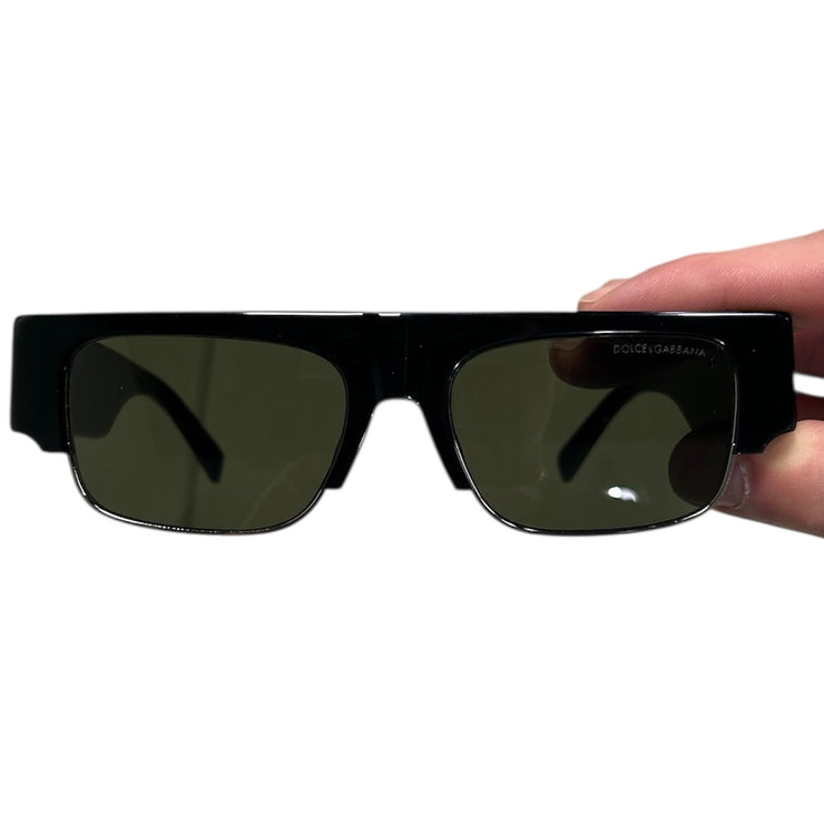 Dolce & Gabbana Logo Plaque Black & Silver Sunglasses