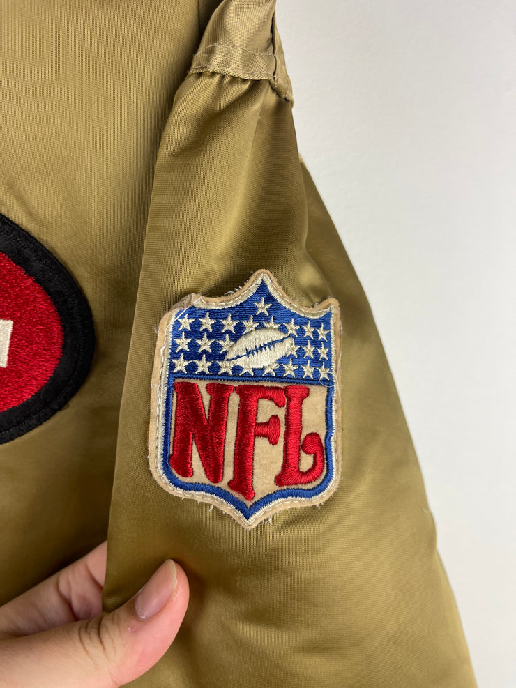 Vintage 90s NFL Starter San Francisco 49ers Gold Satin Varsity Jacket