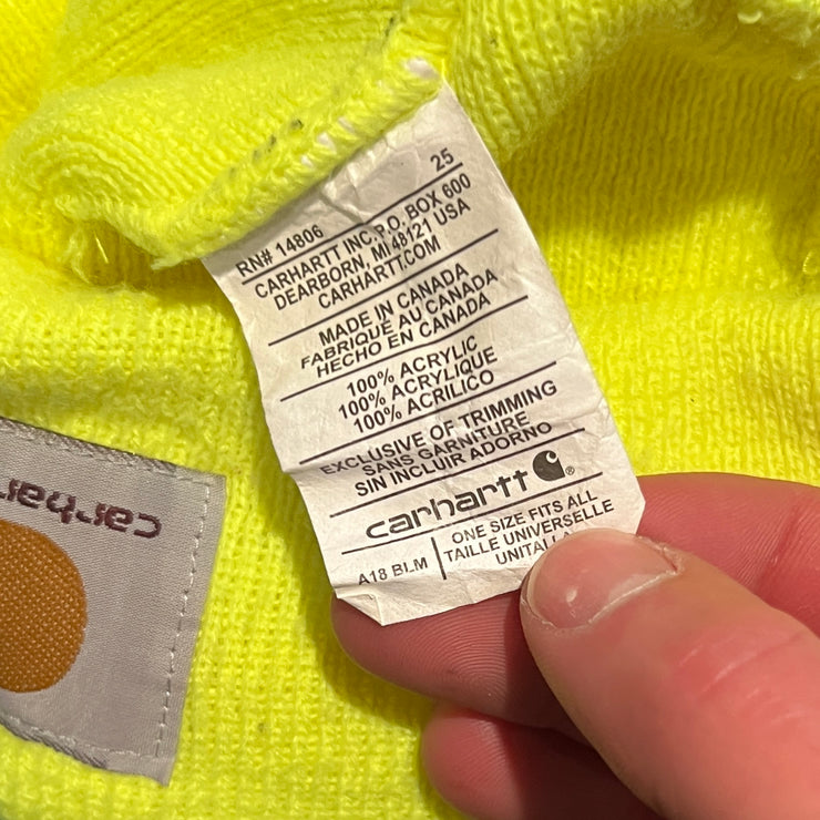 Vintage Carhartt Patch Neon Beanie