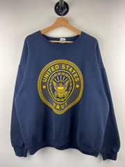 Vintage 90s United States Navy 3M Reflective Navy Crewneck