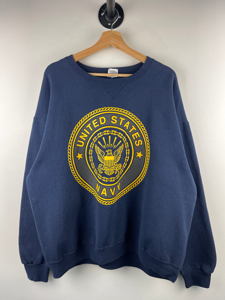 Vintage 90s United States Navy 3M Reflective Navy Crewneck
