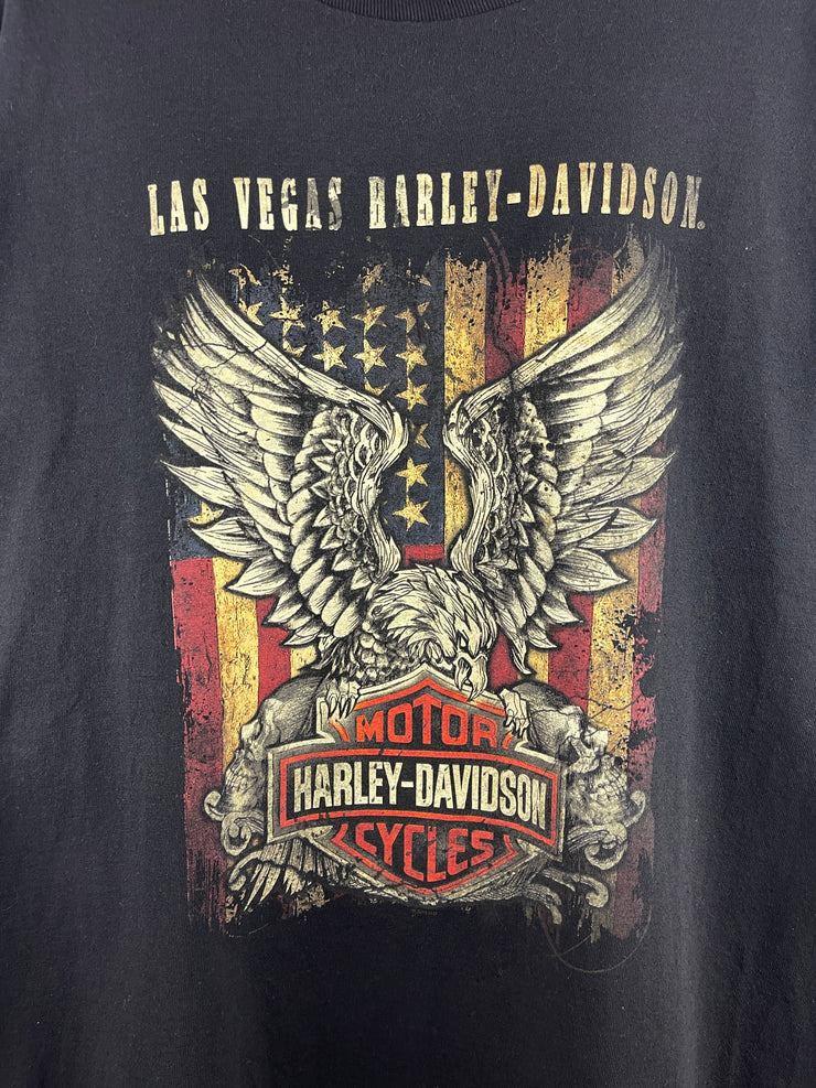 Vintage Harley Davidson Eagle Las Vegas Black Tee