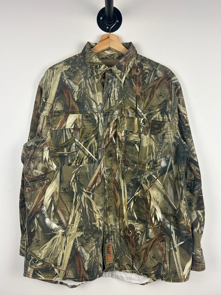 Vintage Red Head Real Tree Camo Button Up Long Sleeve Shirt