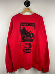 Supreme X The North Face SS16 Steep Tech Red Crewneck
