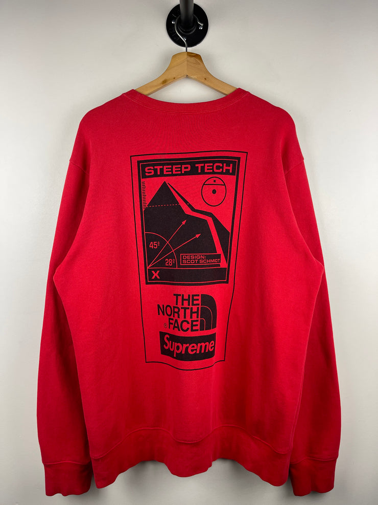 Supreme X The North Face SS16 Steep Tech Red Crewneck