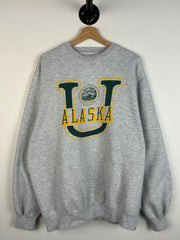 Vintage Y2K University Of Alaska Grey Crewneck