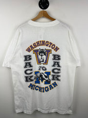 Vintage 90s Rose Bowl Michigan VS Washington Football White Tee