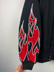 Vintage Nascar Chase Mac Tools Flames Black Racing Jacket