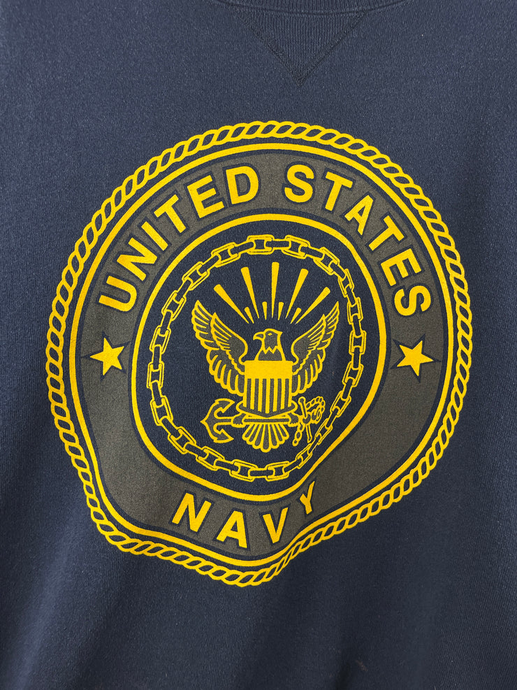 Vintage 90s United States Navy 3M Reflective Navy Crewneck