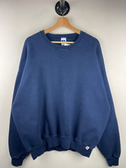 Vintage 90s Russell Athletic Blank Navy Crewneck
