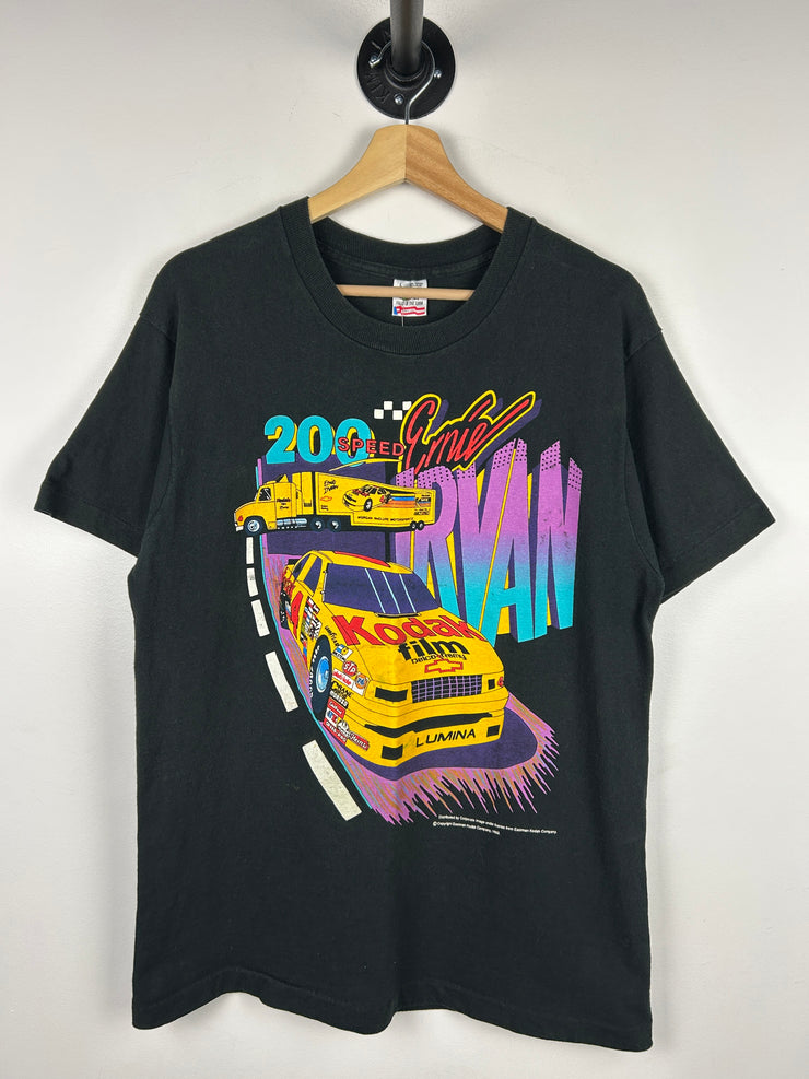 Vintage 90s Nascar Ernie Irvan Kodak Film Black Tee