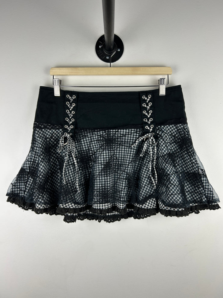 Vintage Tripp NYC Black & White Spider Web Gingham Women’s Skirt