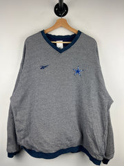 Vintage 90s NFL Reebok Dallas Cowboys Grey & Navy Reversible Pullover Windbreaker