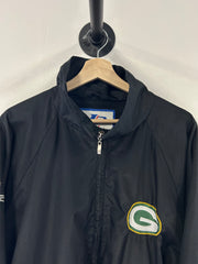 Vintage 90's Logo Athletic Green Bay Packers Black Windbreaker